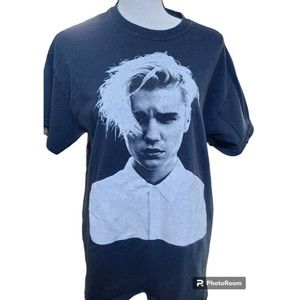 Justin Bieber Purpose Tour 2 Sided Black Band T-Shirt Size Medium 2016
